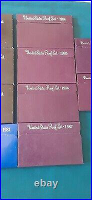 1968-1989 US Mint Proof Set Run lot Original Boxes 22 Sets 119 Coins! L714