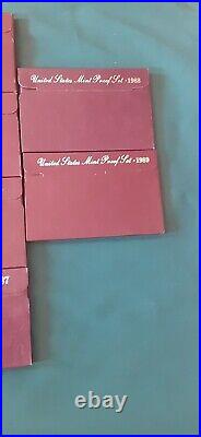 1968-1989 US Mint Proof Set Run lot Original Boxes 22 Sets 119 Coins! L714