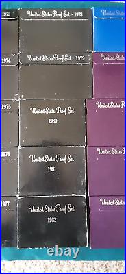 1968-1989 US Mint Proof Set Run lot Original Boxes 22 Sets 119 Coins! L716