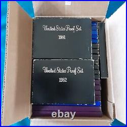 1968-1989 US Mint Proof Set Run lot Original Boxes 22 Sets 119 Coins! L716