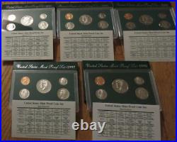 1968 to 2009 Proof Set U. S. Mint 42 Proof Sets San Francisco Mint Box COA