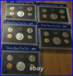 1968 to 2011 Proof Set U. S. Mint 44 Proof Sets San Francisco Mint Box COA