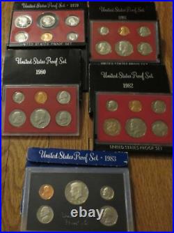 1968 to 2011 Proof Set U. S. Mint 44 Proof Sets San Francisco Mint Box COA
