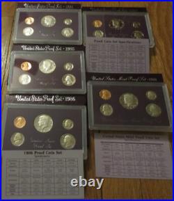 1968 to 2011 Proof Set U. S. Mint 44 Proof Sets San Francisco Mint Box COA