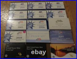 1968 to 2013 Proof Sets U. S. Mint 46 Proof Set San Francisco Mint Box & COA Best
