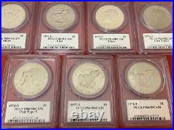 1971-1978 Complete Proof Eisenhower Silver & Clad Dollars PCGS PR 69 DCAM K273