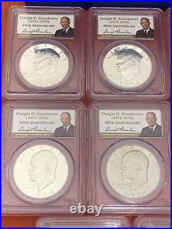 1971-1978 Complete Proof Eisenhower Silver & Clad Dollars PCGS PR 69 DCAM K273