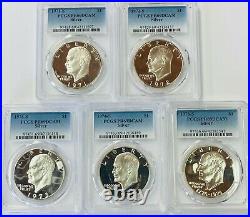 1971 S to 1976 S Silver Eisenhower Ike Dollar PCGS PR69 DEEP CAMEO 5 Coin Set