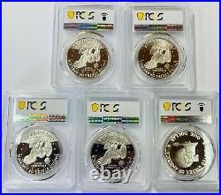 1971 S to 1976 S Silver Eisenhower Ike Dollar PCGS PR69 DEEP CAMEO 5 Coin Set