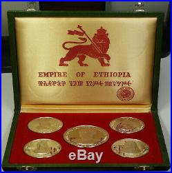 1972 Empire of Ethiopia Commemorative Coin Silver Proof Set with OGP