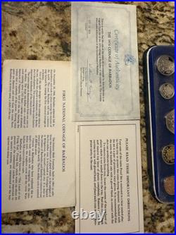 1974 Barbados Proof Set Sterling Silver. 925 COA Multi-Denomination
