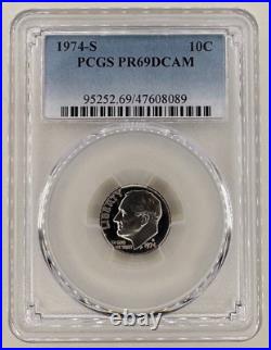 1974 S US 7 Coin Proof Set with Ike Silver $1-PCGS PR69DCAM ($1-50C-25C-10C-5C-1C)