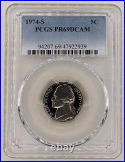 1974 S US 7 Coin Proof Set with Ike Silver $1-PCGS PR69DCAM ($1-50C-25C-10C-5C-1C)