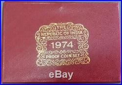 1974 Silver India Republic Proof 10 Coin Original Set Bombay Mint