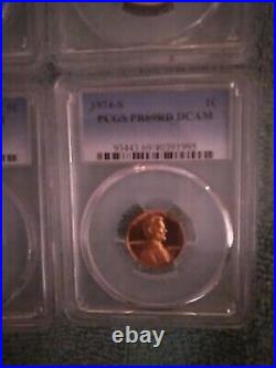1974s 7 Coin Proof Set PCGS Graded PR69DCAM