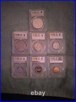 1974s 7 Coin Proof Set PCGS Graded PR69DCAM
