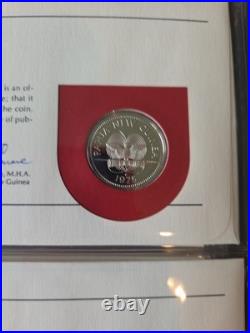 1975 PNG Proof Set 8 Coins 10K Bird of Paradise. 925 Sterling 5K Eagle. 5 Silver