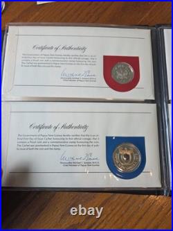 1975 PNG Proof Set 8 Coins 10K Bird of Paradise. 925 Sterling 5K Eagle. 5 Silver