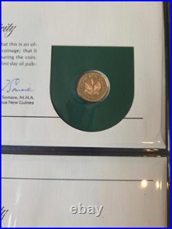 1975 PNG Proof Set 8 Coins 10K Bird of Paradise. 925 Sterling 5K Eagle. 5 Silver