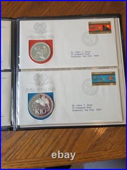 1975 PNG Proof Set 8 Coins 10K Bird of Paradise. 925 Sterling 5K Eagle. 5 Silver