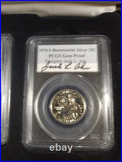 1976 Bicentennial (3 pc. Silver U. S. Proof Set) Signed By Designer's