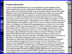 1976 Bicentennial (3 pc. Silver U. S. Proof Set) Signed By Designer's Free ship