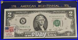1976 Bicentennial Silver Coins, $2 WithStamps, Consecutive Serial Numbers Set Of 2