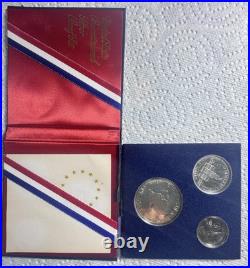 1976 S Proof Set 3 Piece Bicentennial Ike Kennedy Washington Silver/torn sleeve 1976 S Proof Set 3 Piece Bicentennial Ike Kennedy Washington Silver/torn sleeve