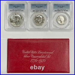 1976 S Silver UNC Set OGP & 1976 S Dollar Half Quarter PCGS MS67 6 Coin Set