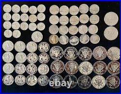 1976S-1998S Gem Cameo Proof Run 74 Coin Set 5c, 10c, 25c, 50c. CN-Clad US Mint