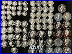 1976S-1998S Gem Cameo Proof Run 74 Coin Set 5c, 10c, 25c, 50c. CN-Clad US Mint