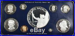 1979 Republic of Panama Gem Proof Set Three Coins are Silver Franklin Mint