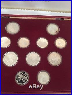 1980 Moscow Olympic 28 Silver Coin Proof Set WithBox & COA $199 Start NR BIN $435