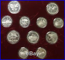 1980 Moscow Russia Olympics Silver Proof (24 piece) Coin Set withCOA & Box