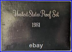 1981-S 1C-$1 Proof Set, Type 2 CLEAR S and LIGHTLY TONED