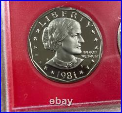 1981-S clear s PROOF set all 6 Type 2 scarcer varieties