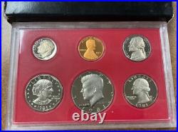 1981-S clear s PROOF set all 6 Type 2 scarcer varieties