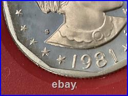 1981-S clear s PROOF set all 6 Type 2 scarcer varieties