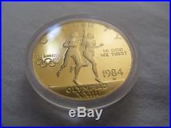 1984 US OLYMPIC 3 Coin MINT PROOF SET $10 Gold Piece And Two $1 Dollar Pieces