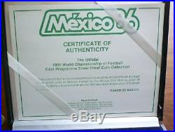 1985-1986 MEXICO OFFICIAL COMPLETE 7 Oz SILVER PROOF SET (12) SOCCER WORLD CUP