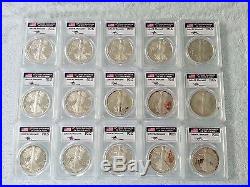 1986-2016 30 Coin Proof Silver American Eagle Set Pr 70 Pcgs John Mercanti Proof