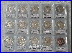 1986-2016 30 Coin Proof Silver American Eagle Set Pr 70 Pcgs John Mercanti Proof