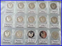 1986-2016 30 Coin Proof Silver American Eagle Set Pr 70 Pcgs John Mercanti Proof