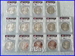 1986-2016 30 Coin Proof Silver American Eagle Set Pr 70 Pcgs John Mercanti Proof