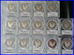 1986-2016 30 Coin Proof Silver American Eagle Set Pr 70 Pcgs John Mercanti Proof