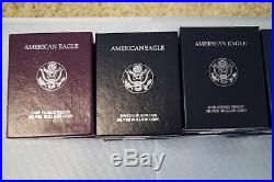 1986 2016 American Silver Eagle Proof Set With Boxes Cases COA's 30 Coins