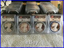 1986-2019 34 Coin Proof Silver American Eagle Set PR 70 PCGS John Mercanti