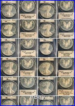 1986-2019 34 Coin Proof Silver American Eagle Set PR 70 PCGS John Mercanti