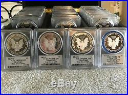 1986-2019 34 Coin Proof Silver American Eagle Set PR 70 PCGS John Mercanti