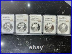 1986-2021 $1 Proof American Silver Eagle 35pc Coin Set PF70 Ultra Cameo NGC